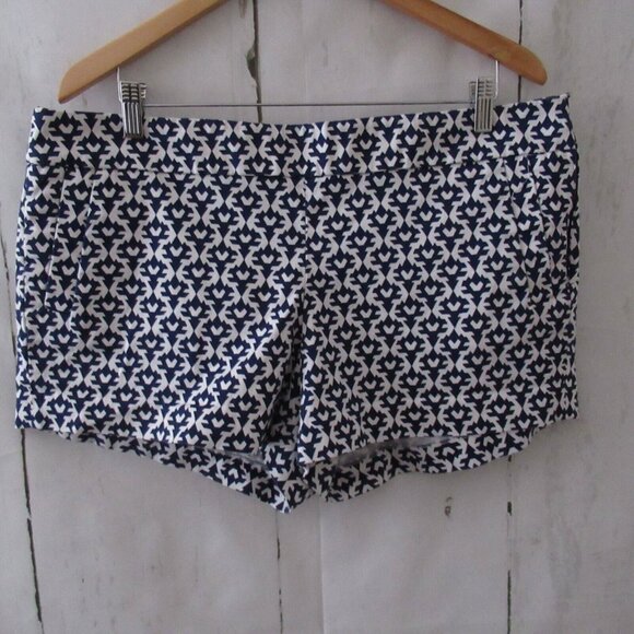 J.CREW Pants - J Crew Shorts 14 Blue Print Flat Front Preppy Side Zip
